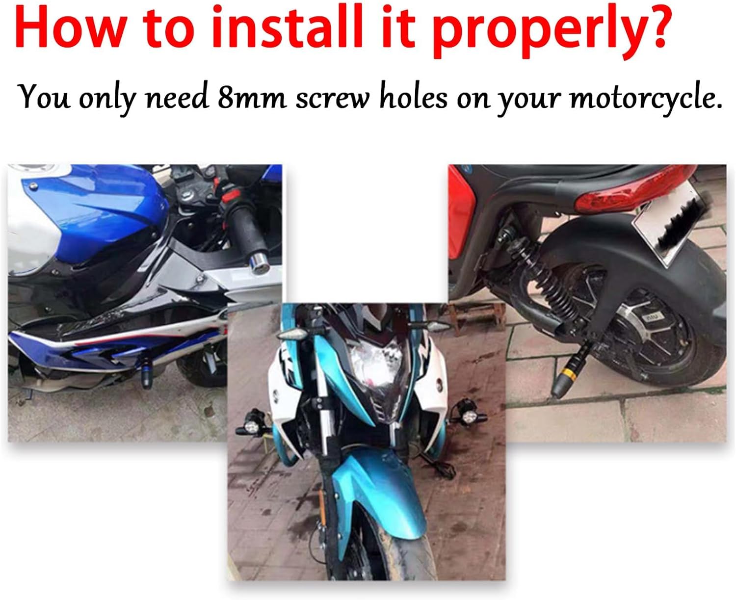Motorcycle Frame Sliders for Honda MSX 125 Grom 2024 2025 Aluminum Falling Anti Crash Protector Guards Crash Pad Falling Protection,Normal-Black