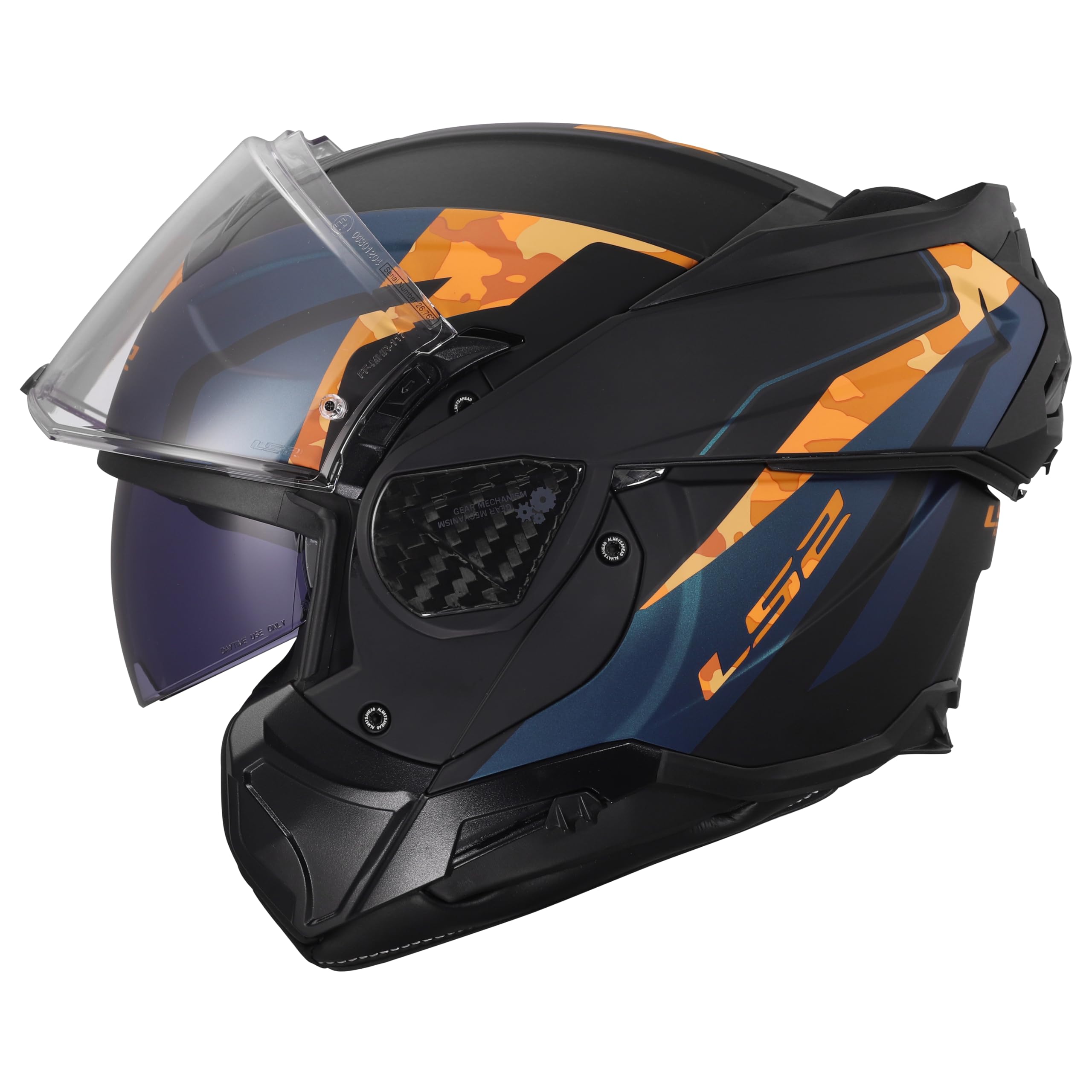 LS2, Casco Moto Modular ADVANT II GLIDE Black Orange, L