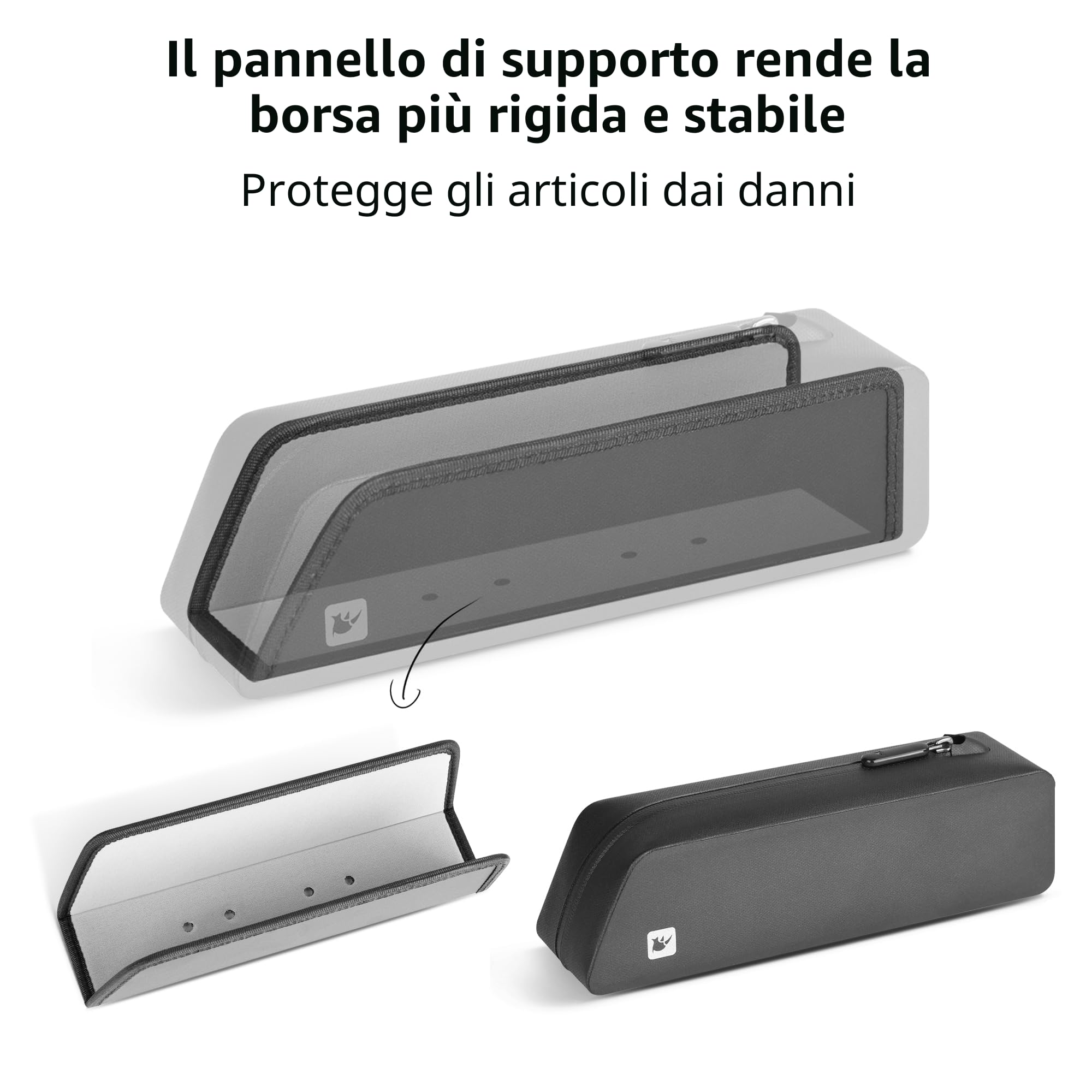 Rhinowalk Borsa del telaio della bicicletta con cerniera, impermeabile e stabile, borsa da bicicletta professionale, accessori da ciclismo per mountain bike e bici da strada, nero