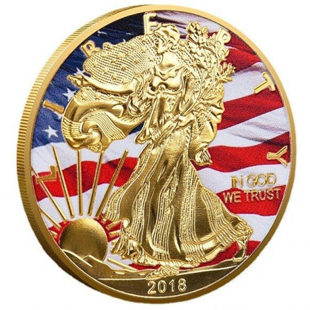 Lpitoy Gold United Statue Of America Commemorative Coin Us Statute Of Liberty Challenge Coin Crafts Collection Home Decoration