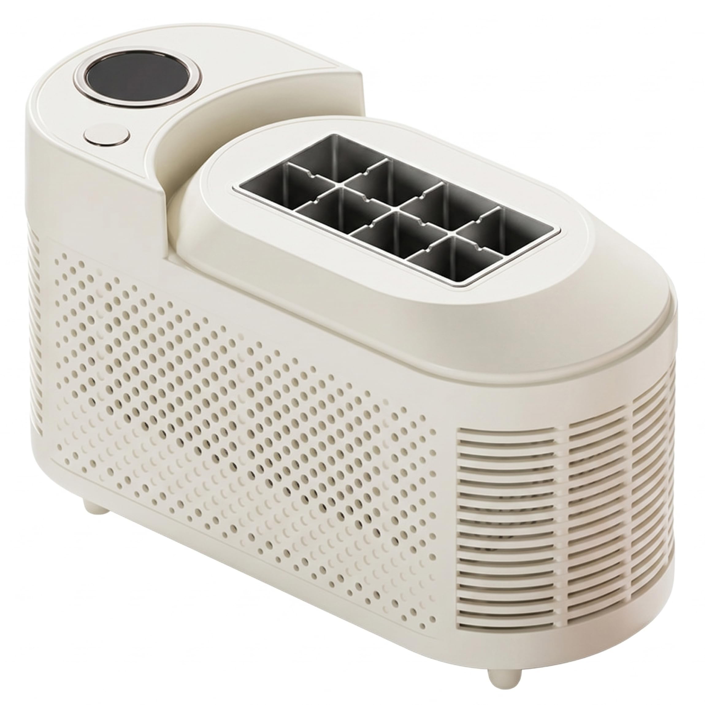 Máquina para Hacer Hielo, máquina para Hacer Hielo portátil de 8 Rejillas, producción rápida pequeña de 10 a 15 Minutos para el hogar, Camping, automóvil y más, Color Blanco