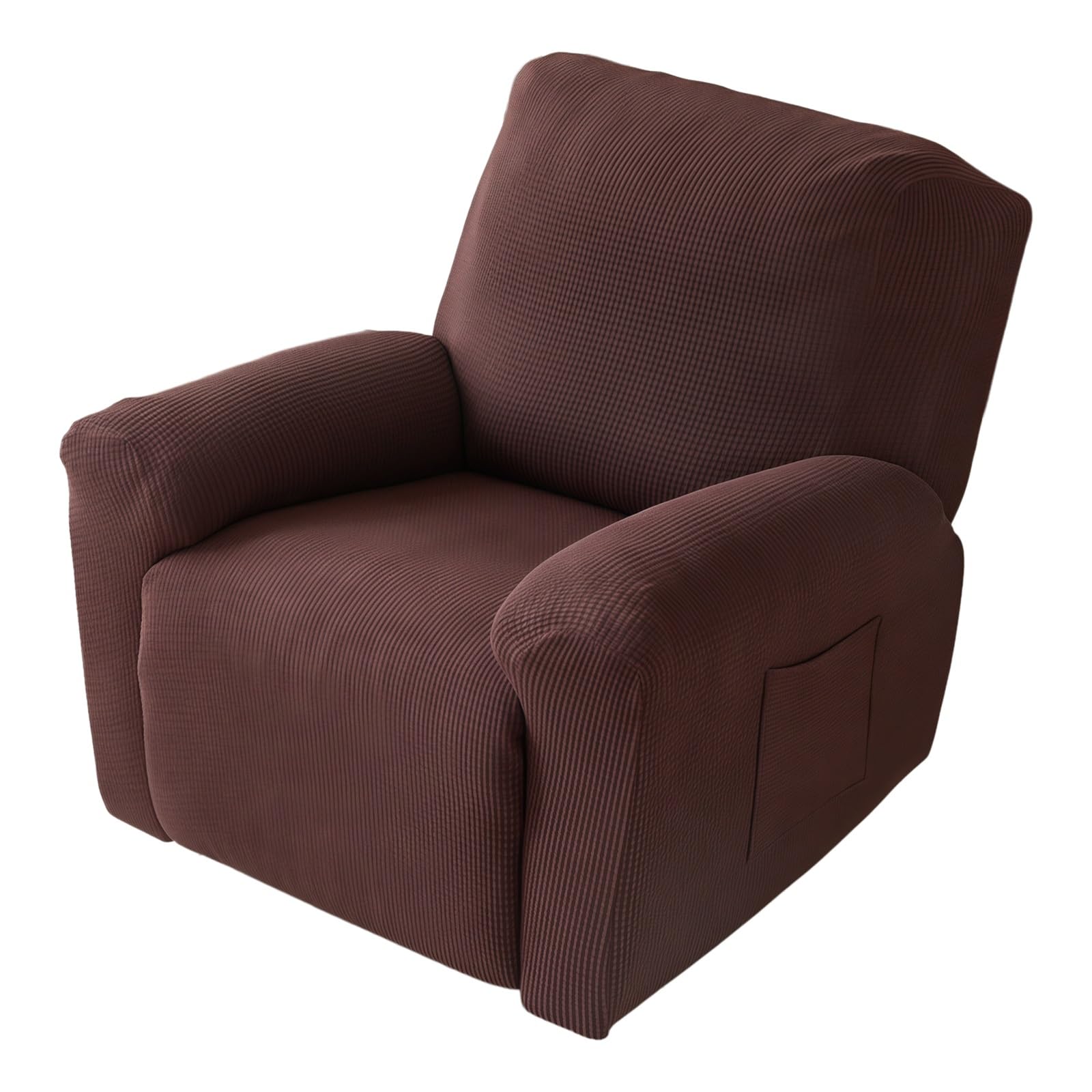 WoeiCuod 1 2 3 4 Seater Couch Cover Stretch Recliner Sofa Covers,with Pockets Sofa Recliner Protector Anti Slip Washable Stain Resistant Armchair Covers For Living Room