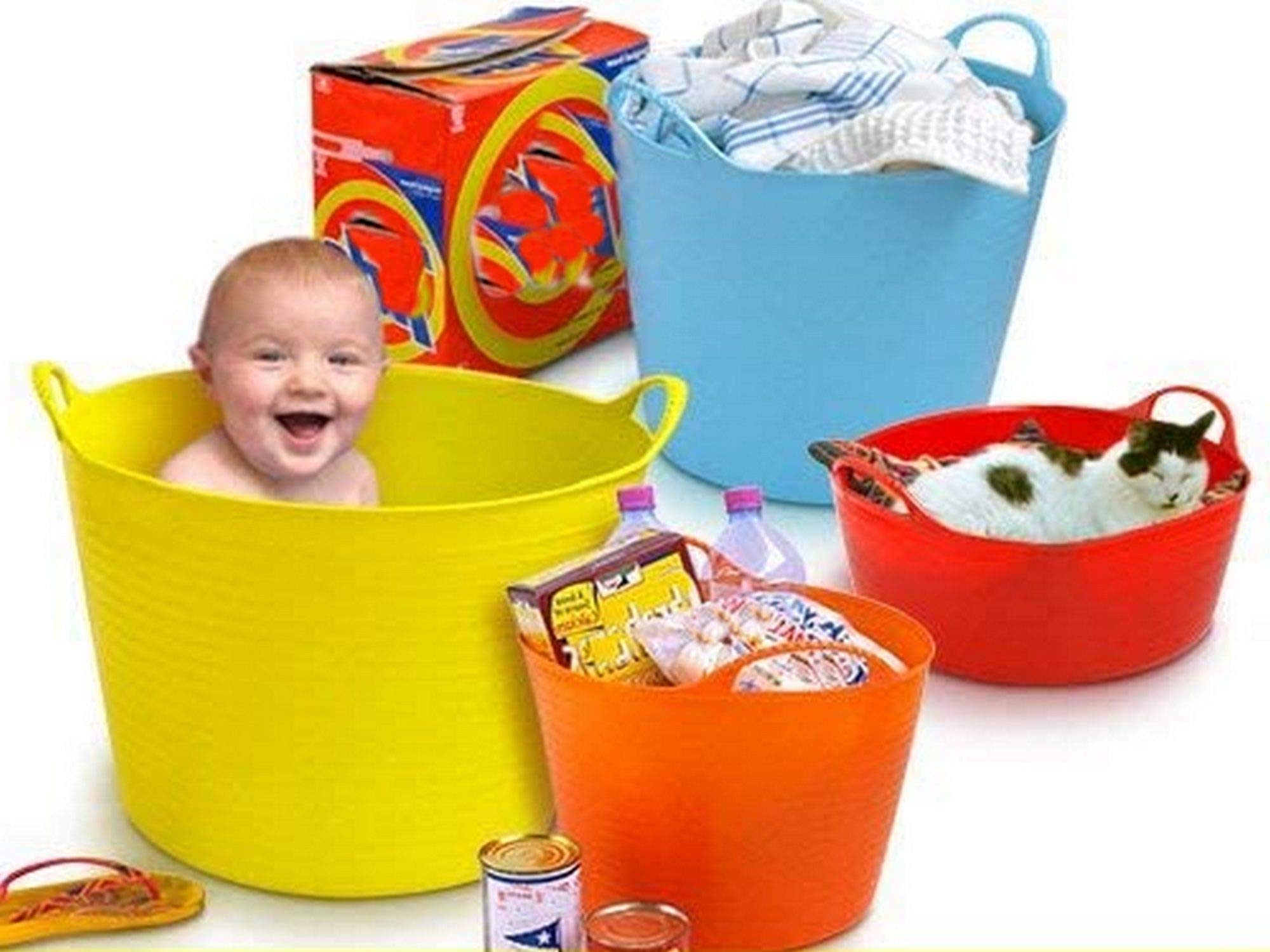Kibros Seau bassine Souple polyéthylène Ø 45 cm 36 litres | Polyéthylène flexible résistant, Ø 45 cm, anse métal, grande poignée, usage ménage jardin maçonnerie BTP.