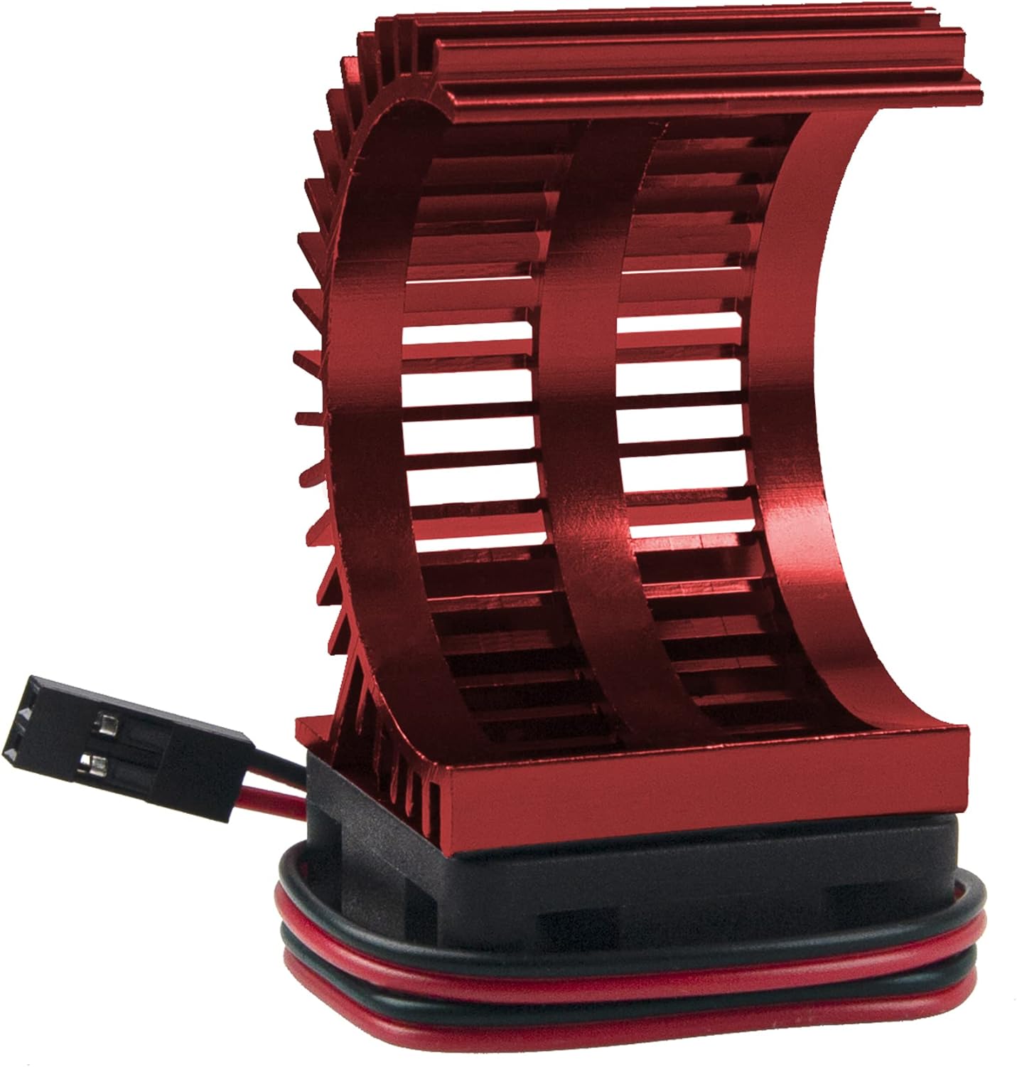 RC Motor Heatsink 540 545 550 Brushless Brushed Electric Engine Heat Sink with 5-6V Cooling Fan Compatible with Traxxas HSP HPI Wltoys Himoto Axial Tamiya 1/10 RC Crawler Truck Car (Red)