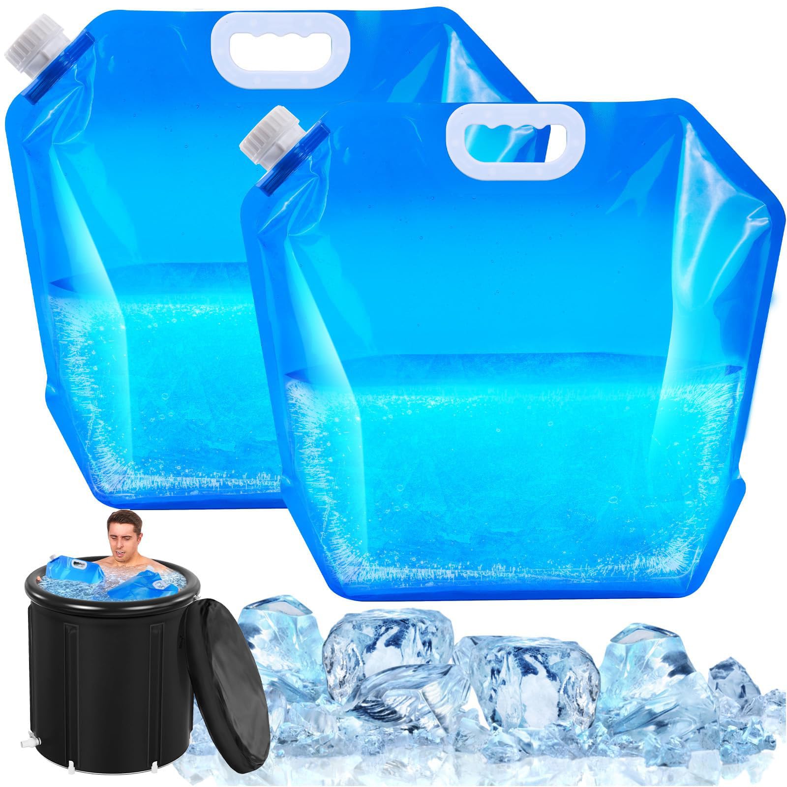 HBSTUDIO 10 L Ice Bath Bags, Cold Plunge Tub Accessories, Ice Baths at Home, Applicable to Cold Water Plunge Tub for Athletes, Portable Ice Barrel Cold Therapy（2Pcs）