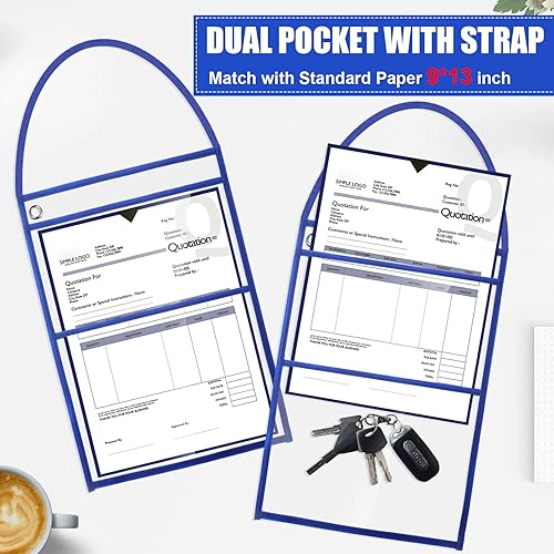 Vista 3 de Epakh Paquete de 30 soportes para boletos de tienda de 9 x 12 pulgadas, fundas de plástico para boletos de trabajo, fundas de pedido de reparación