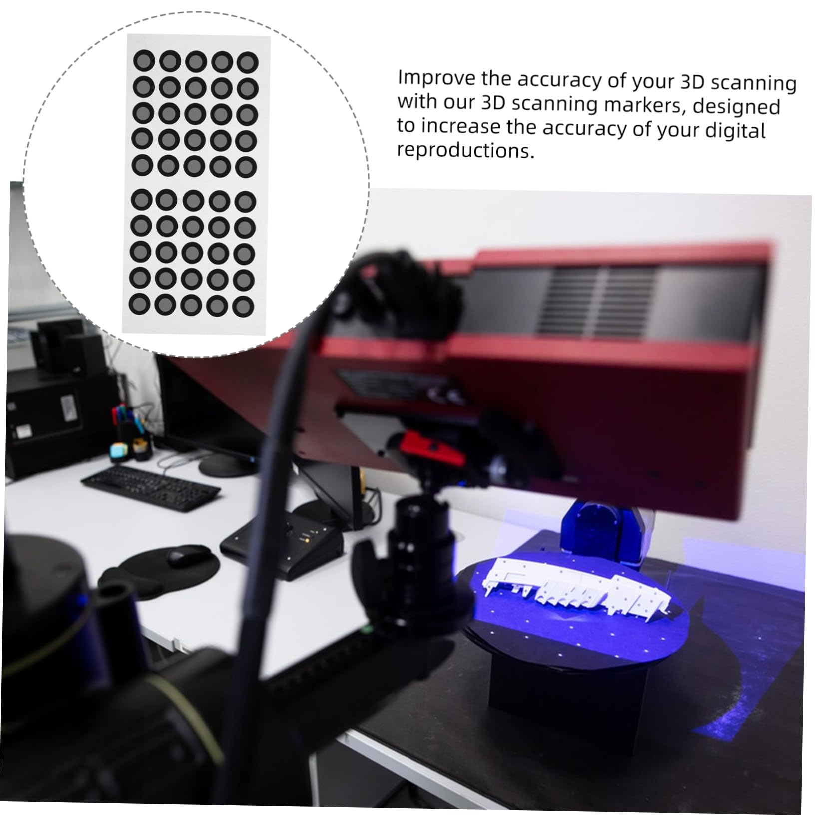 Cabilock 3D Scanning Markers 50pcs 6mm Reflective Markers for 3D Scanner Precise Tracking Points for Enhanced Accuracy