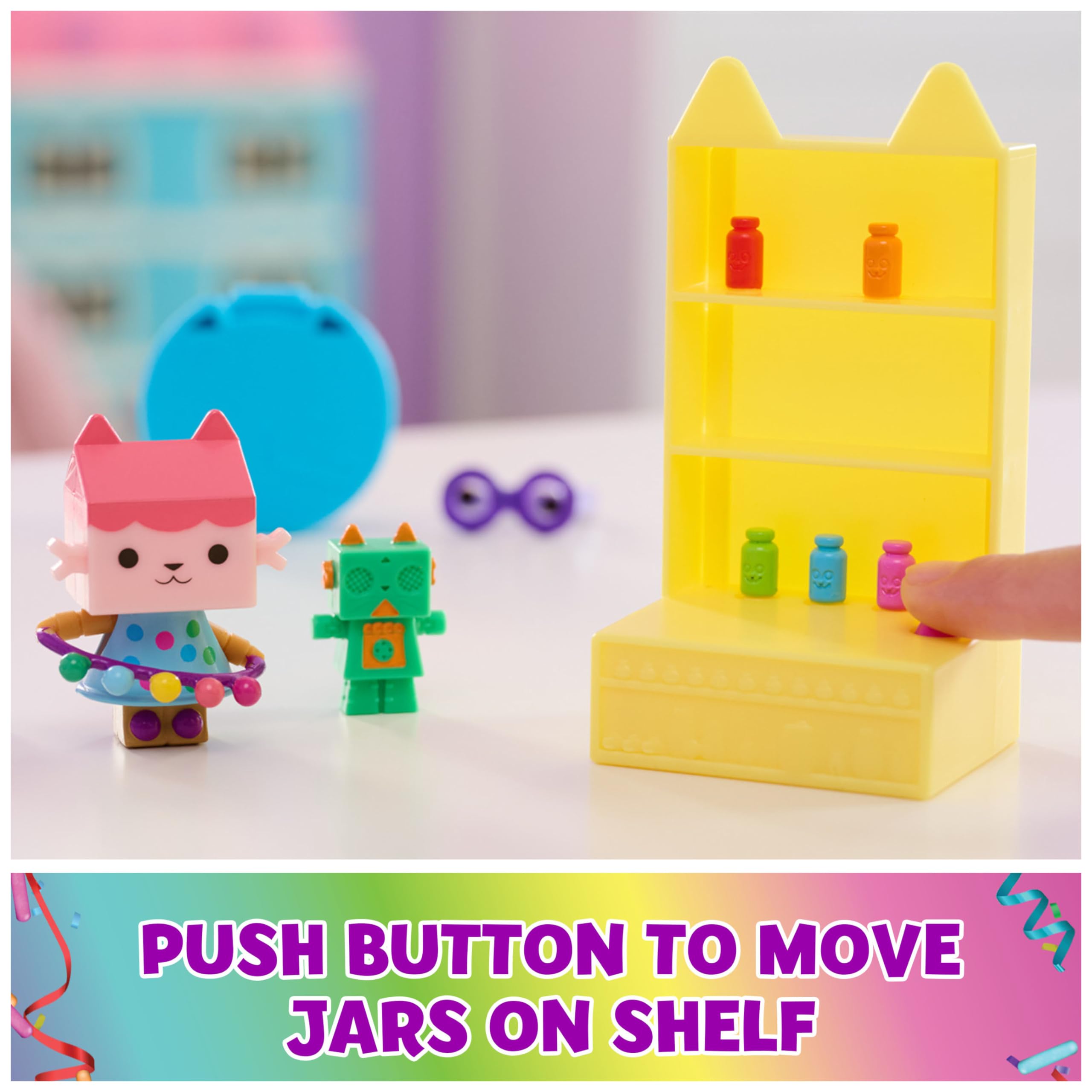Gabbys Dollhouse, Celebration Series Baby Box Cat Bobble Figure with Dollhouse Furniture and Accessories, Kids Toys for Girls & Boys Aged 3 and Up - Image 4