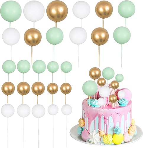 Gyufise 30 bolas para decoración de tartas, mini globos para cupcakes, decoración de pasteles, bolas de espuma para hornear, decoración de boda,