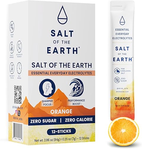 Miniatura 18 de Salt of The Earth - Polvo de electrolitos premium sin azúcar - Hecho con sal rosa del Himalaya - Paquetes de polvo para hidratación | Ingredientes