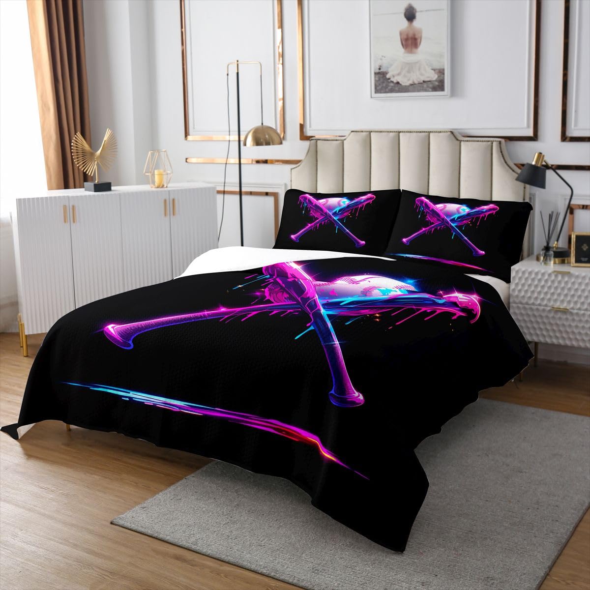 Homewish Neon Eiscreme Tropfen Bedspread 220x240cm