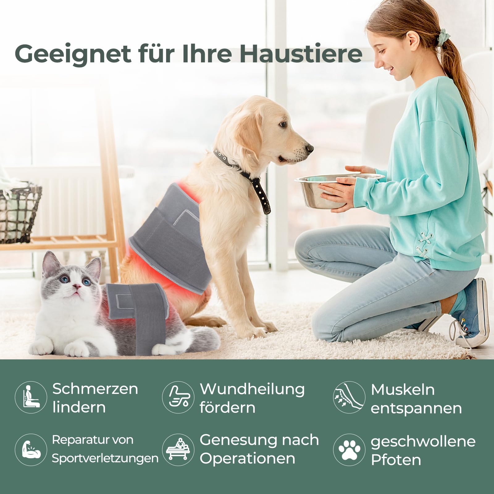 120LEDs Rotlichtlampe Therapie Gürtel für die Schmerzen, Grau