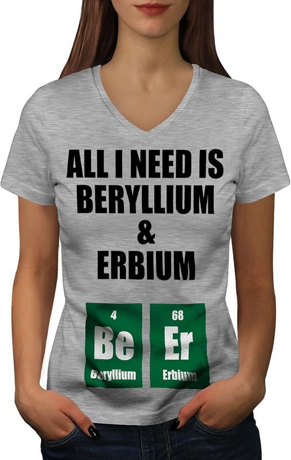 Wellcoda Bier Chemie Komisch Geek Frau V Ausschnitt T Shirt Alles