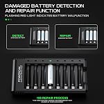 POWEROWL 8 Bay AA AAA Battery Charger for Ni-MH Rechargeable Batteries (No Adapter)