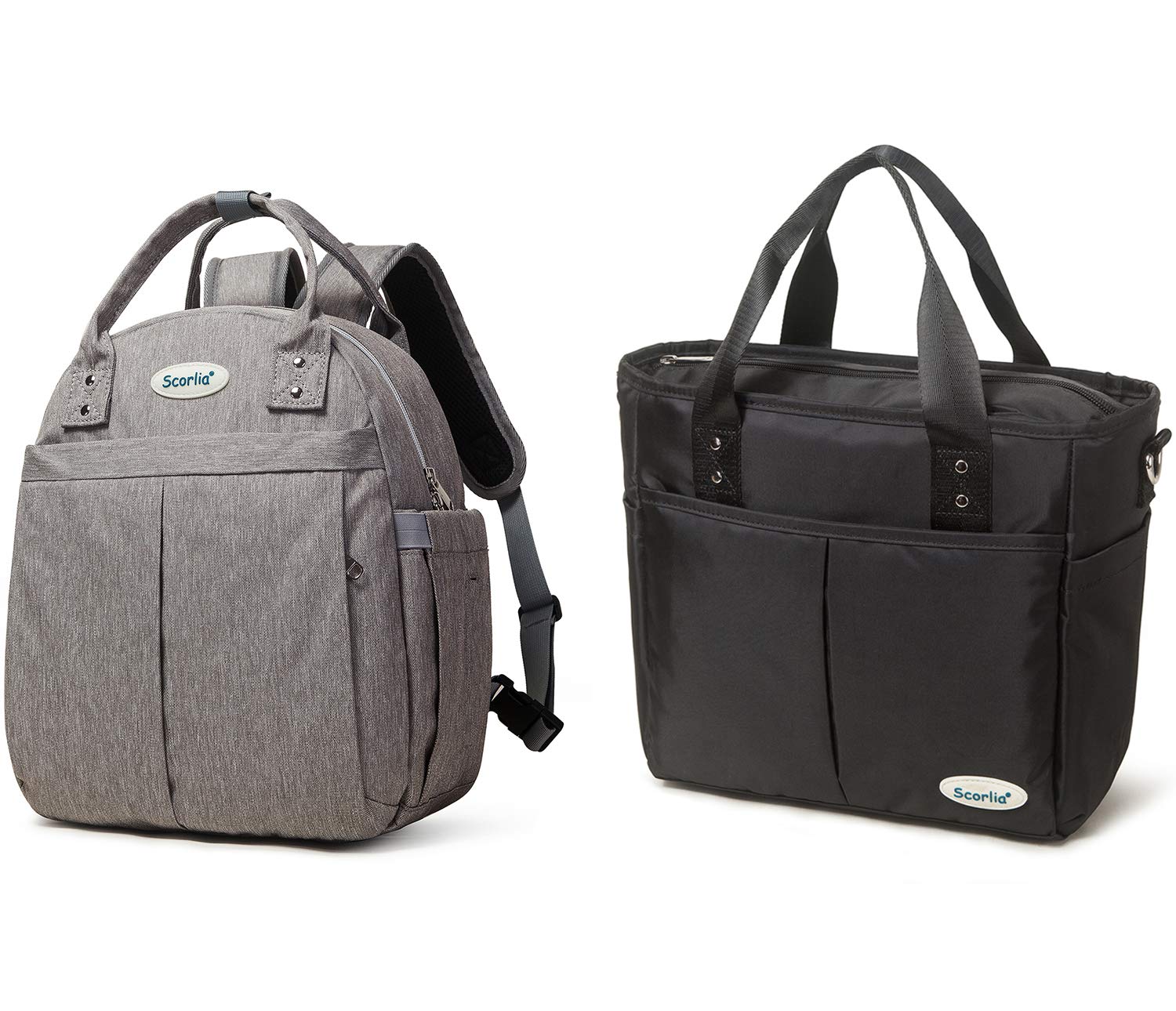 Scorlia Insulated Lunch Bag and Cooler Backpack, Leakproof Lunch Tote with Side pockets, Tall Reusable lunch Box Container with Drinks Holder for Girl, Kid, School, Office, Beach, Picnic