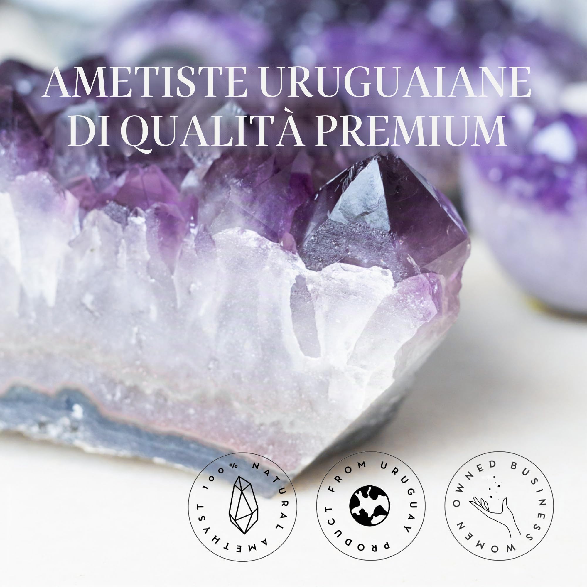 Deep Purple Project Drusa di ametista 600 a 900 grammi geode quarzo piramide cristallo grande