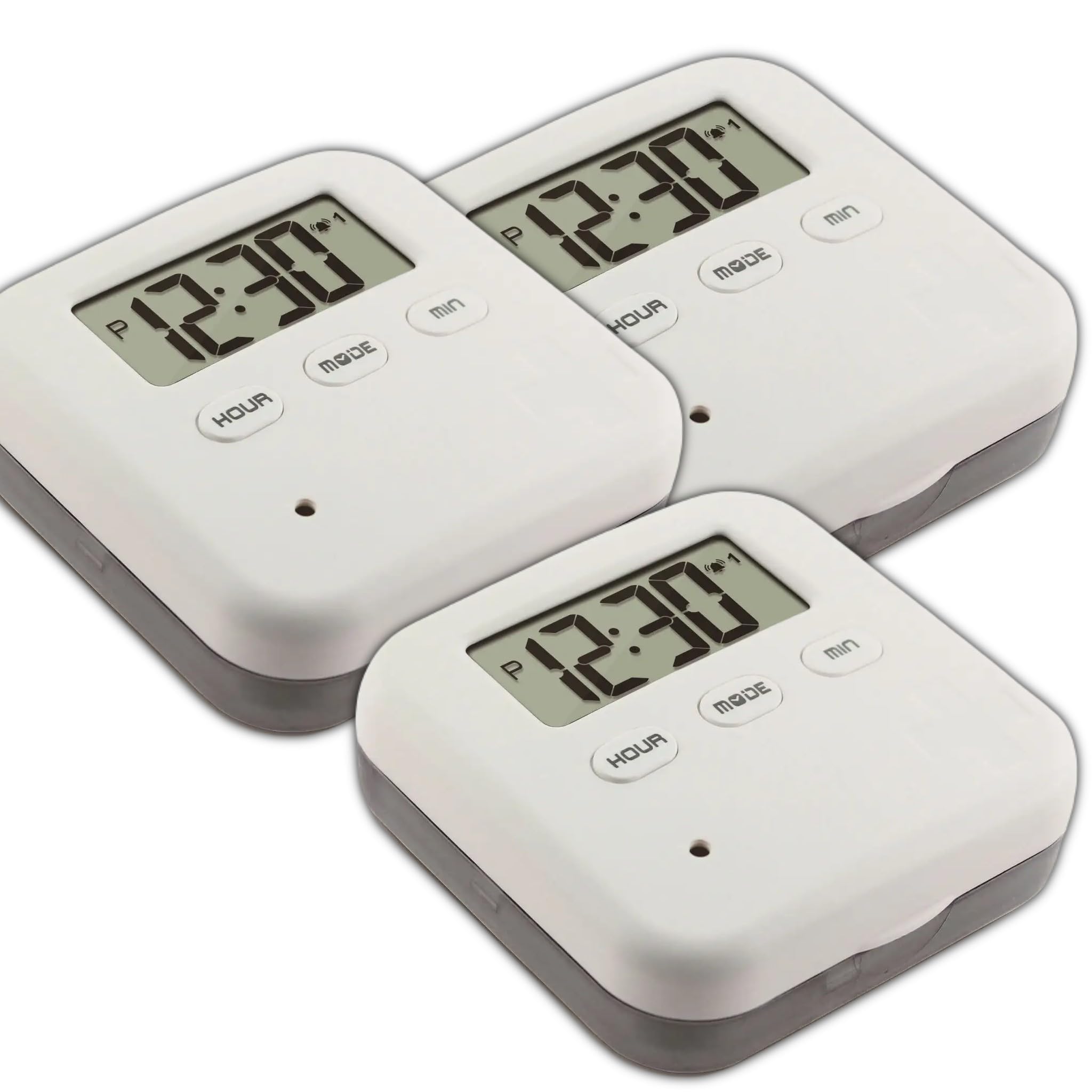 Bricoloco Pastillero diario pequeño, inteligente y electrónico de 4 compartimentos, con 5 alarmas programables con sonido y vibración. (6)