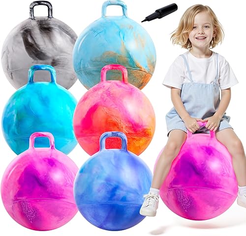 Miniatura 16 de Pelota saltarina Upper Rider Clouds Hopper para niños, pelota hinchable de 18 pulgadas con asas, juguetes de rebote para niños de 3 a 8 años, Nubes