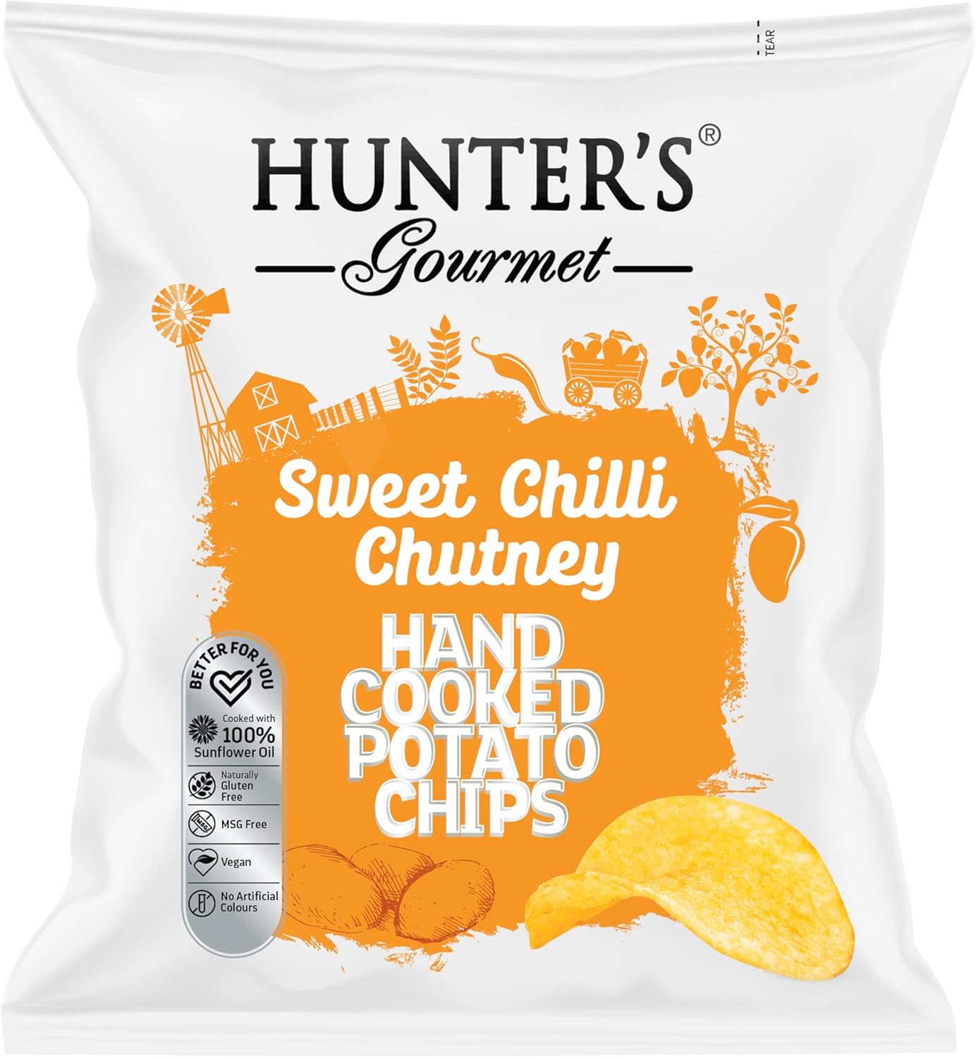 Hunter’s Gourmet Sweet Chilli Chutney Hand Cooked Potato Chips 40g
