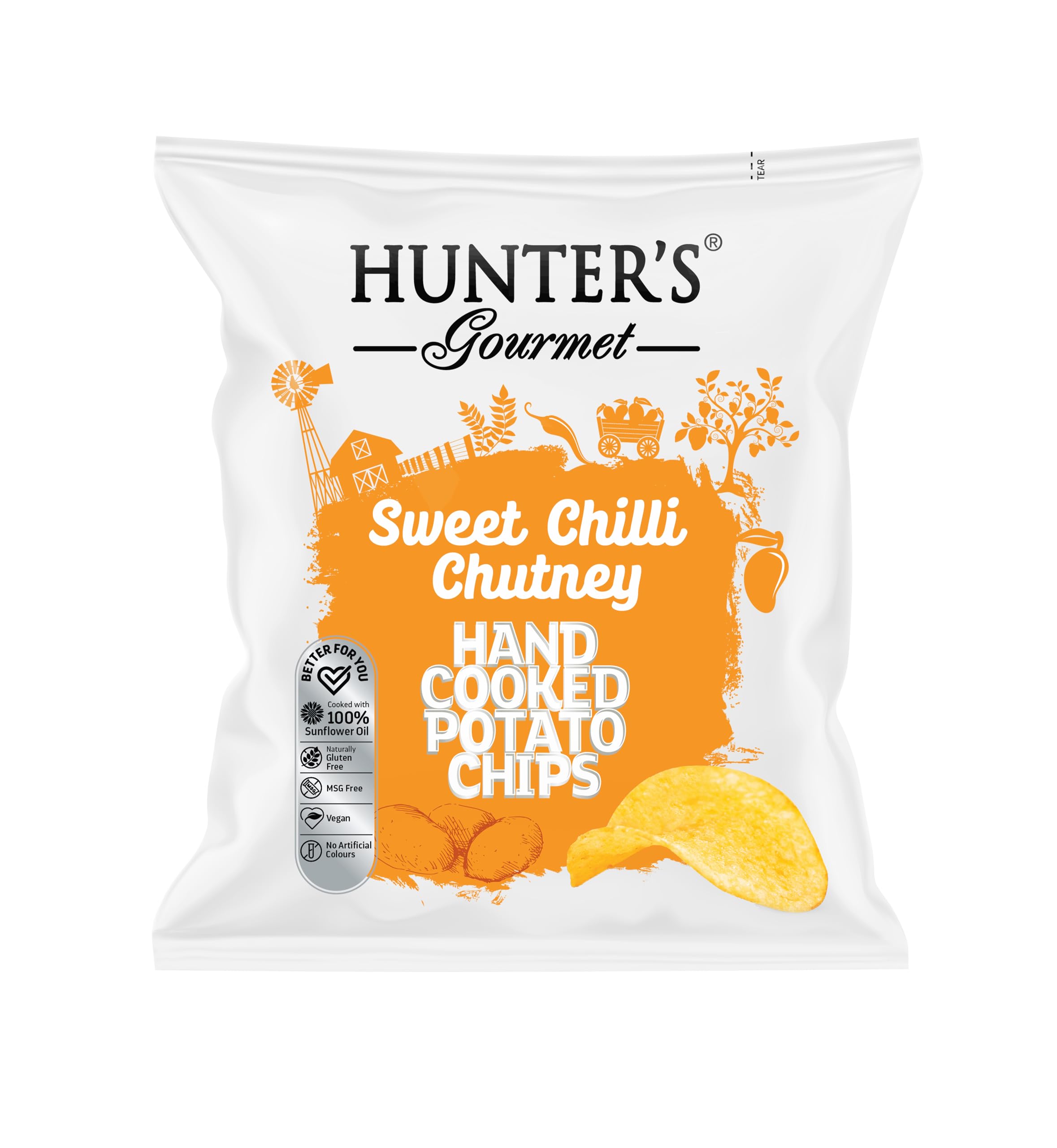 Hunter's Gourmet Sweet Chilli Chutney Hand Cooked Potato Chips 40g