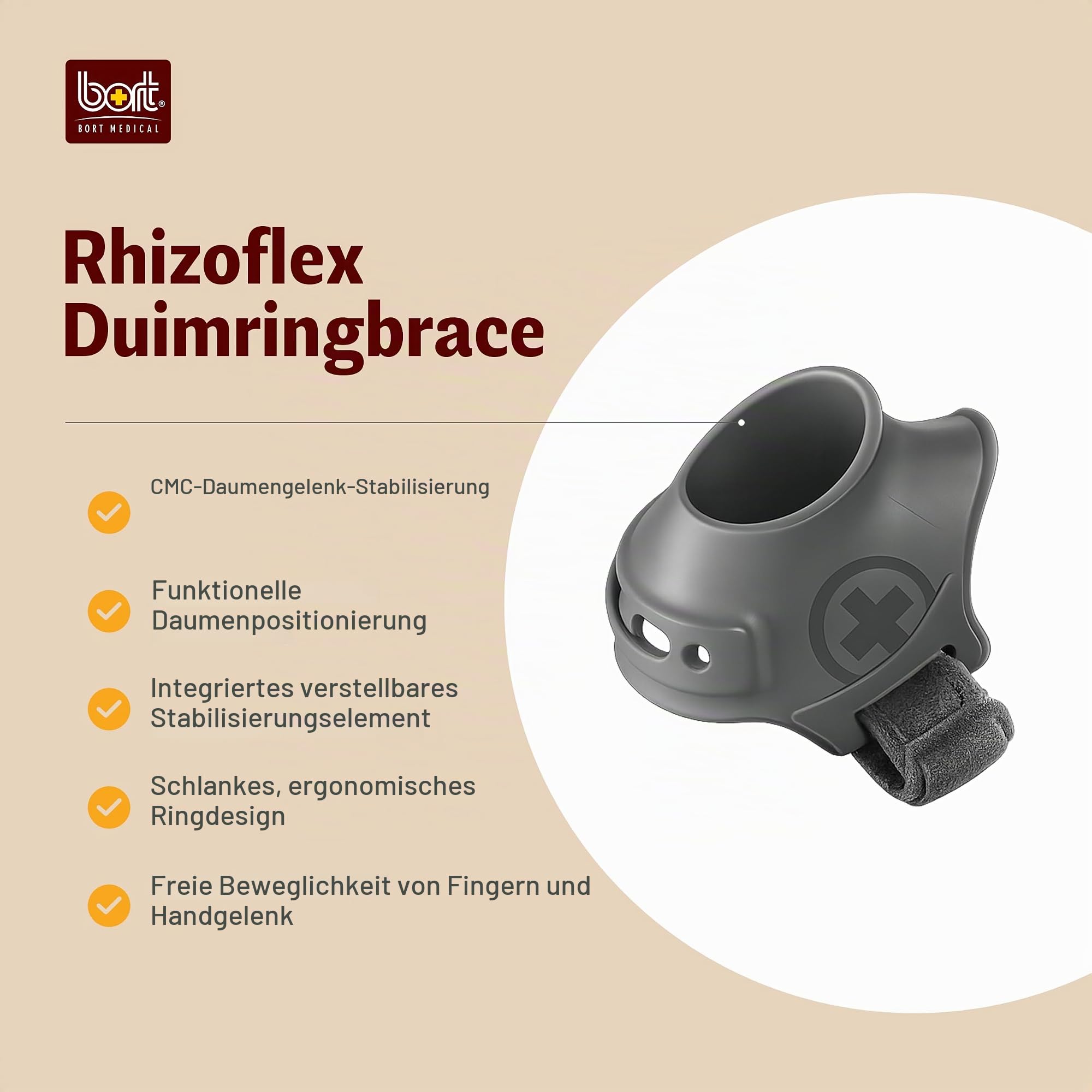 Bort RhizoFlex® Daumen-Ringorthese 1 grau links
