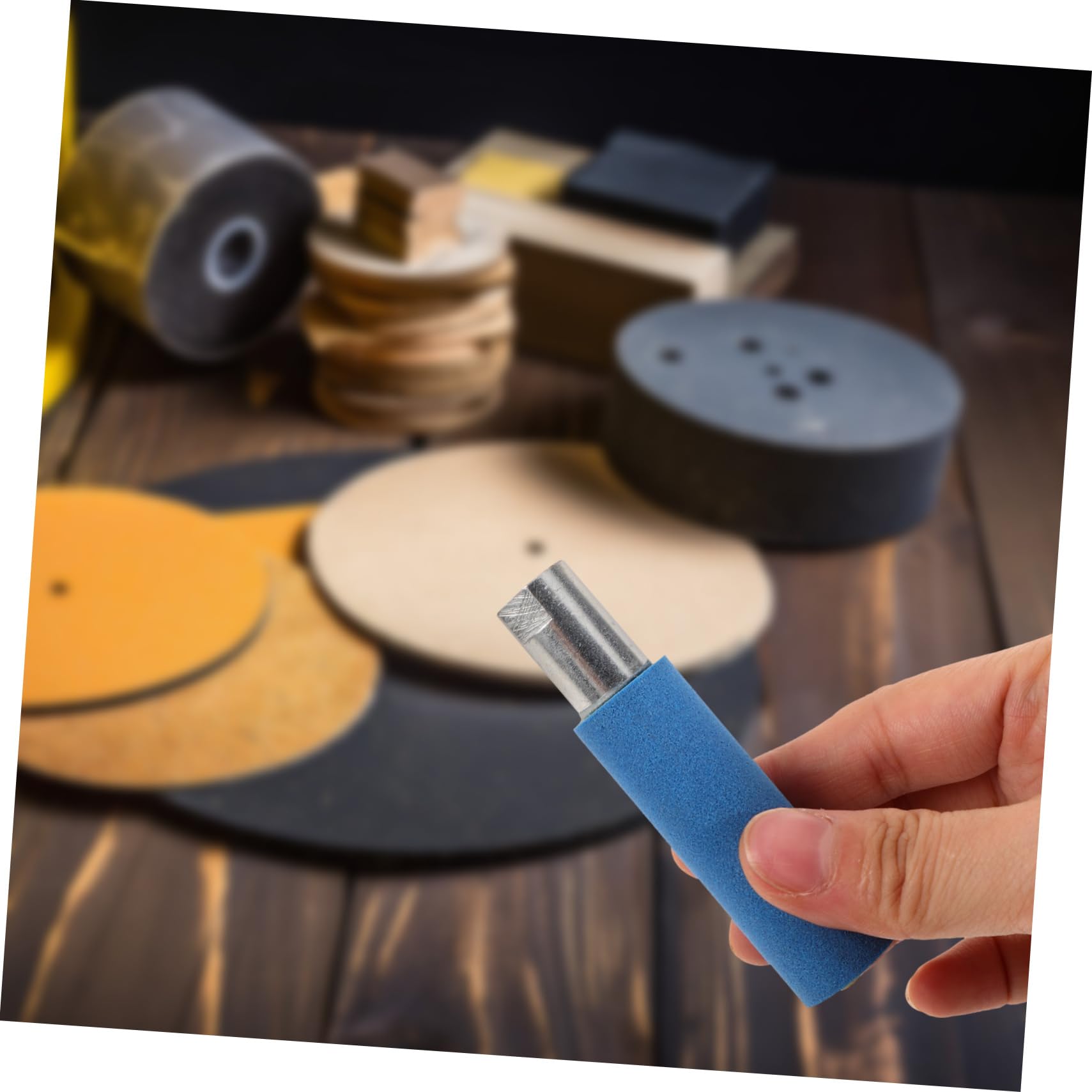 LIFKICH Sponge Sand Set Sanding Drum Sleeve Sanding Tool Drum Sander Sleeves Drum Sander Replacement Sleeves Sanding Drum Kit for Drill Press Drill Press Sleeve Sponge Composite Blue