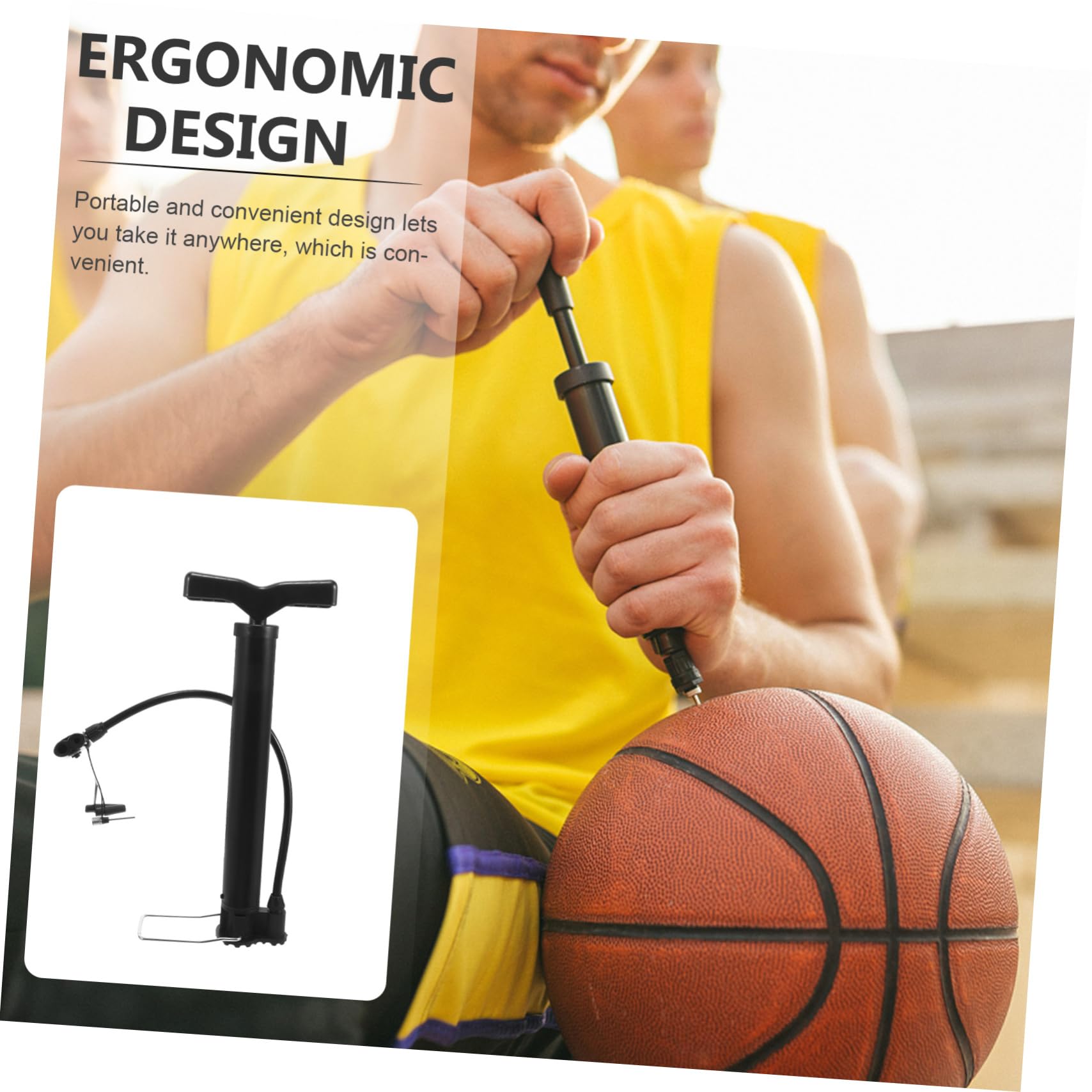 HANABASS 5piezas Bomba De Aire Portátil para Balones y Bicicletas Inflador Ligero para Baloncesto De Yoga y Diseño Compacto y Fácil De Usar para Hogar y Actividades Deportivas