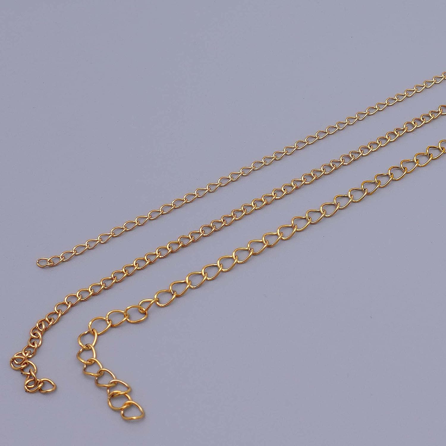 THREENEST 16.4-Feet Width 4mm Stainless Steel Gold Extander Chains, 18K Gold PVD Welded Permanent Cable Craft Tail Curb Chain for Necklace Bracelet Earring Jewelry Making