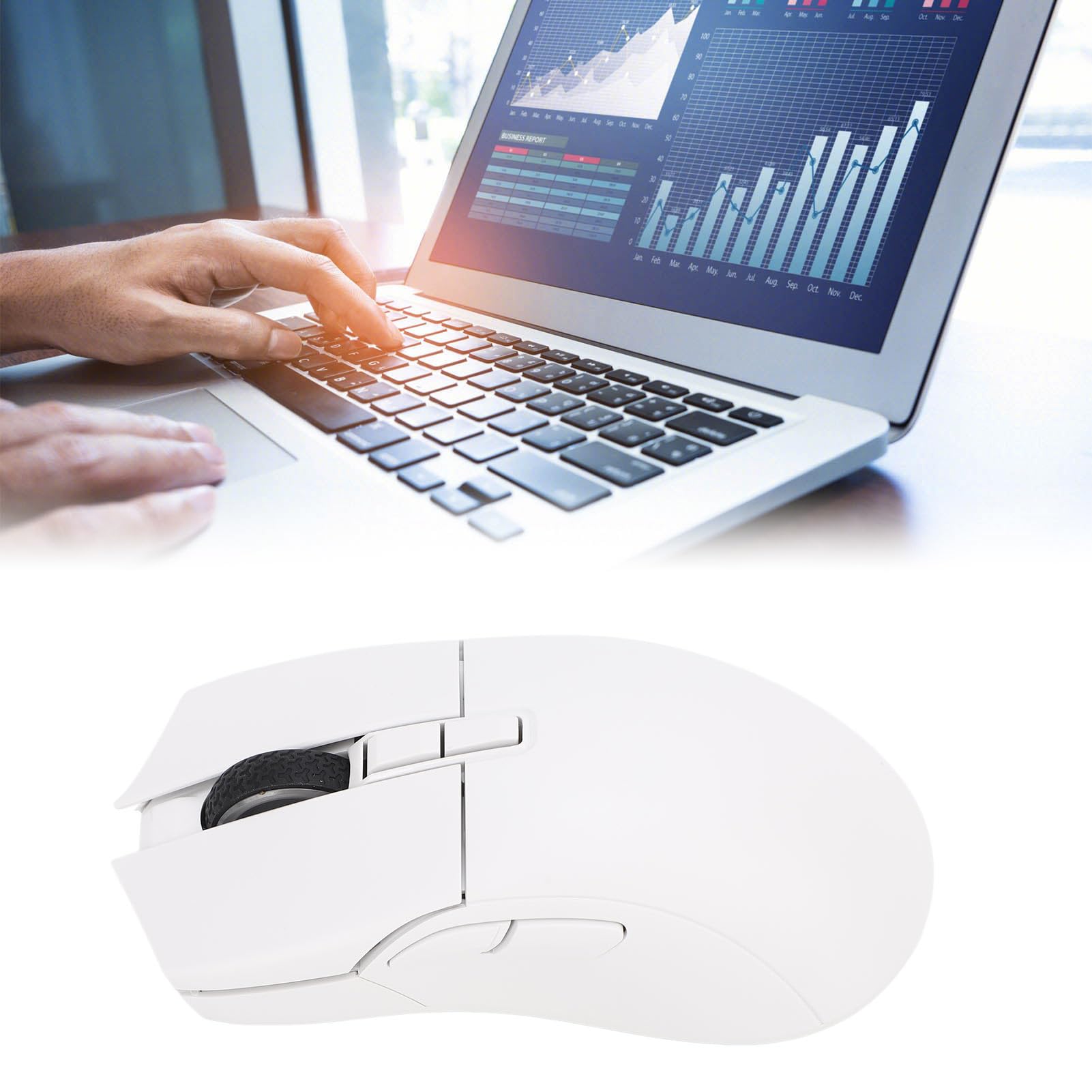 Denash Bezprzewodowa Myszka dla Czujnika Optycznego PC 2.4G USB C-mysia z 26000 DPI, Idealna dla Graczy i Programistów