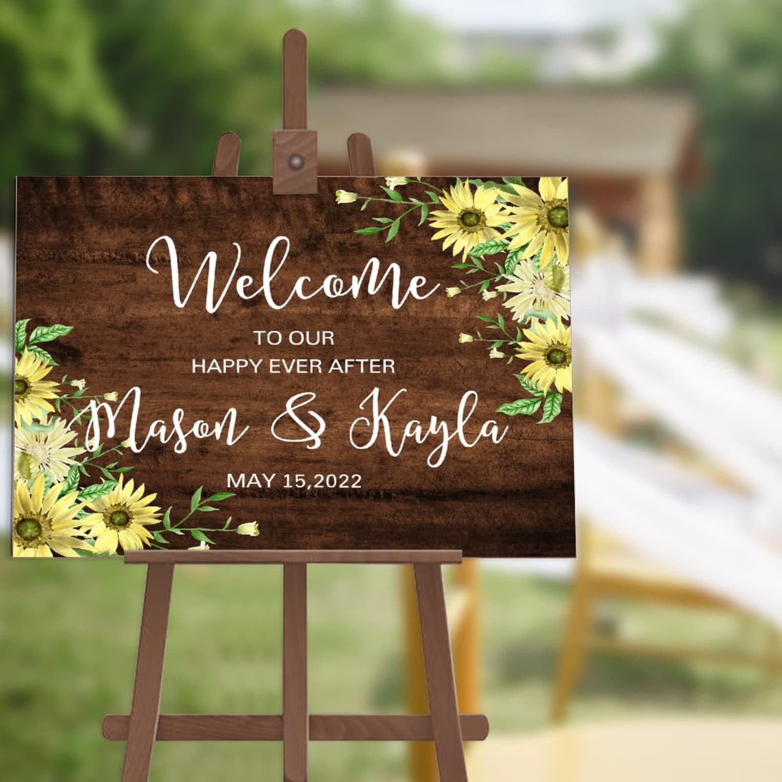 Plaque de bienvenue bois mariage personnalisée cérémonie fête