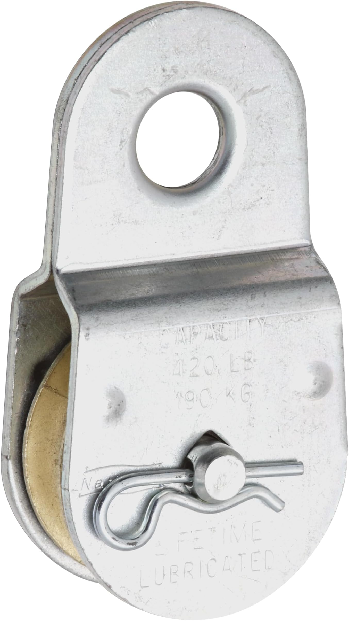N195-800 3213BC Fixed Single Pulley in Zinc plated,1-1/2"