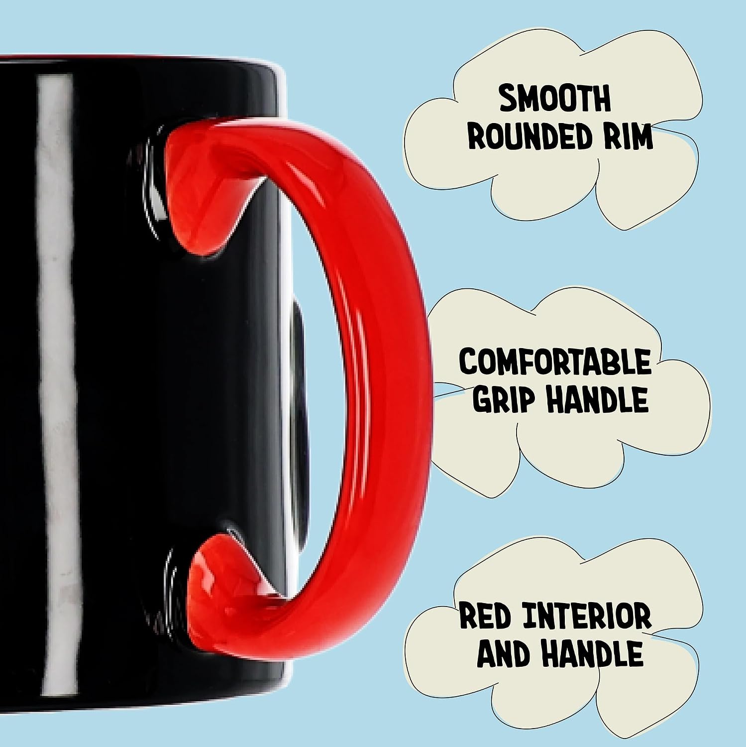 AQUARIUS Peanuts Snoopy Mug Joe Cool 18 oz Large Ceramic Coffee Mugs for Adults & Teens - Embossed Character Charlie Brown Kitchen Gifts for Women