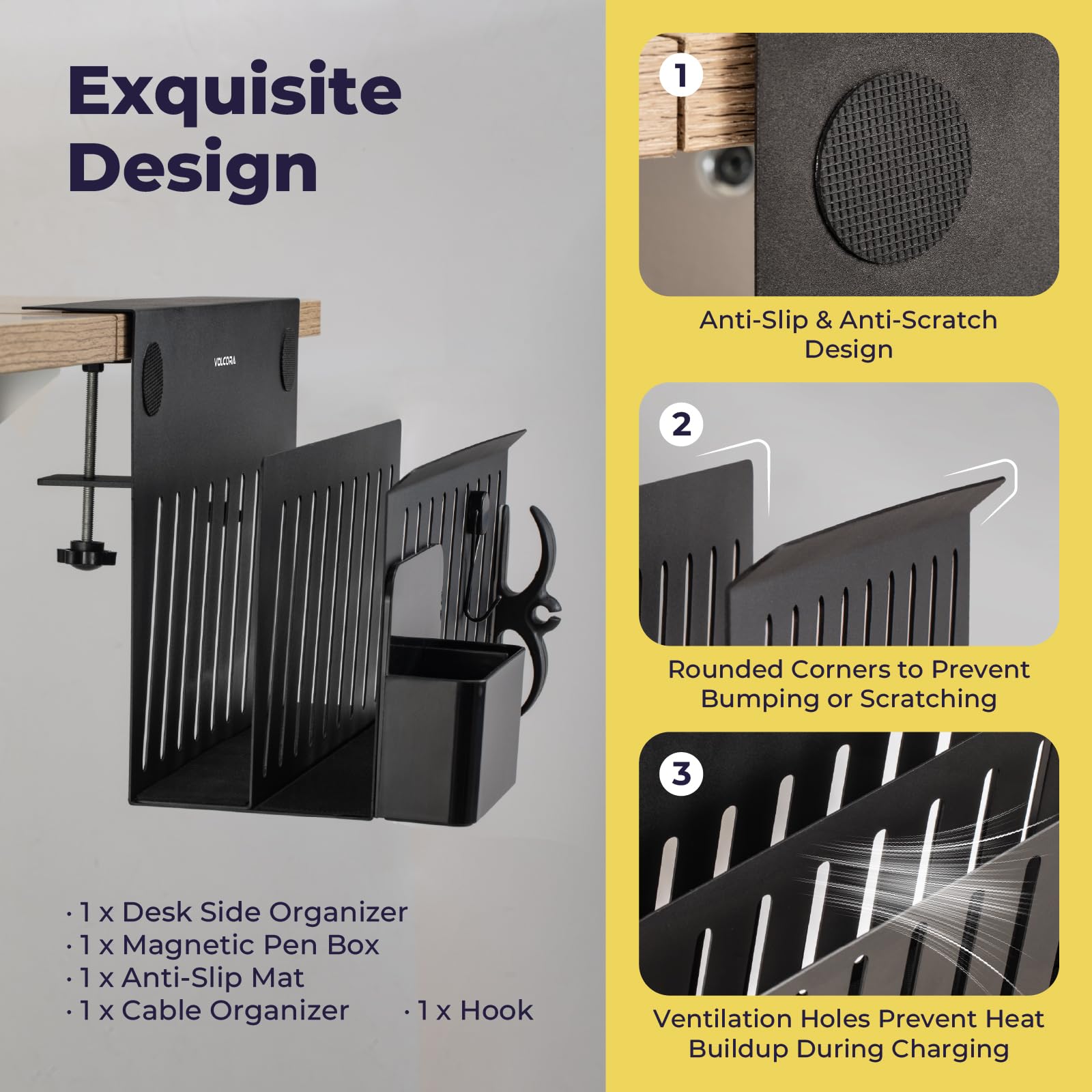Organizador De Cables Sin Taladrar Debajo Del Escritorio, Bandeja Extensible Para Organizar Cables Debajo Del Escritorio, Estante De Gestión De Cables De Alambre De Metal Con Abrazadera, Soporte De