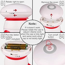 cotsoco Handheld Massager Mini Portable Vibrating Body Massager with LED Light for Hand Head Neck Back Legs Arms Pain Release, Battery Operated, Easy Hand Grip