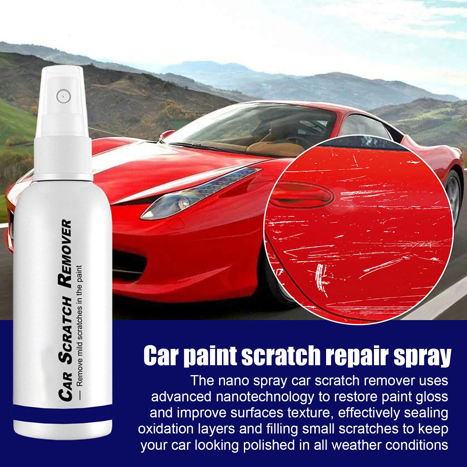Nano Spray Do Usuwania Rys Samochodowych | 100ml Skuteczna Ochrona Auto Usuwacz Rys | Szybka Polerka Środek Do Pielęgnacji Lakieru | Pojazdów SUVów Samochodów Dostawczych