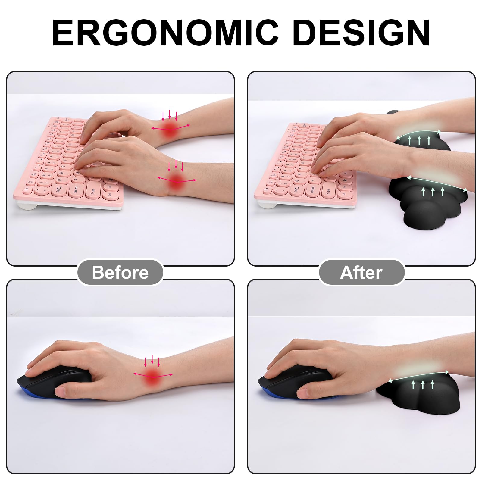 Ensemble De Repose-Poignet Mignon Pour Clavier Et Souris, Tapis De