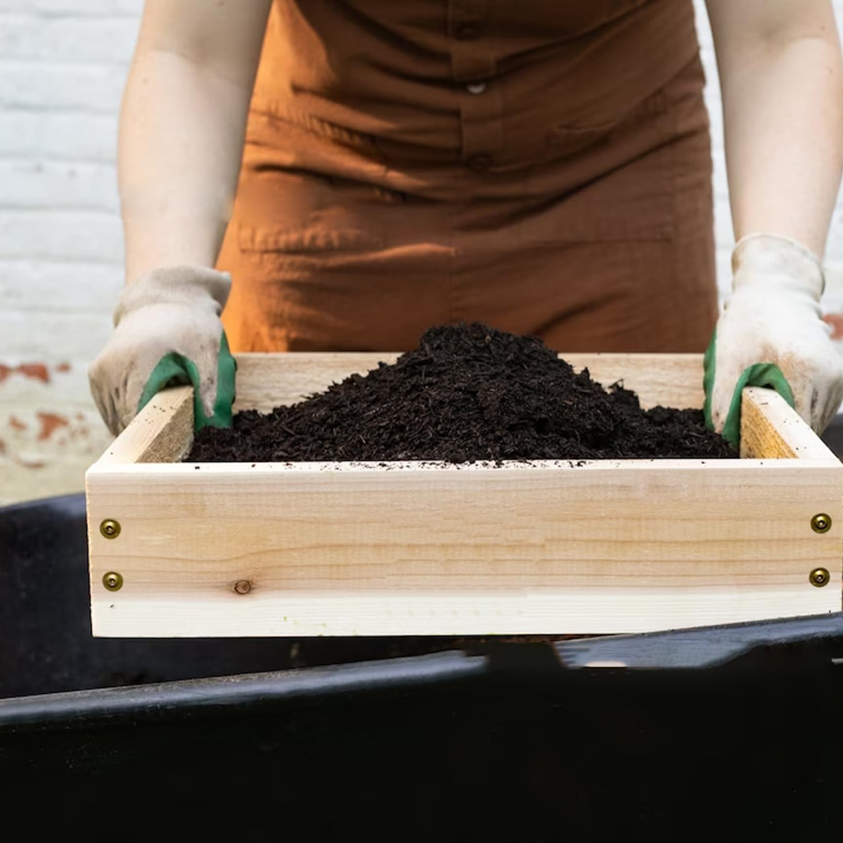 Setaccio da giardino Setaccio per terreno Maglia macinata Pietra Sabbia Attrezzo da giardinaggio per setacciare compost Terreno sporco Foglie
