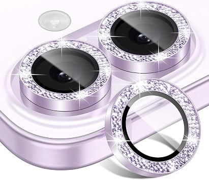 Matekxy for iPhone 17 Camera Lens Protector Glitter Individual Cover