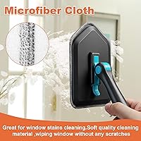 Vista 7 de Cepillo de limpieza de mango largo para ducha, cepillos de limpieza 3 en 1 con 3 cabezales de limpieza diferentes para limpieza de ducha, baño, Negro