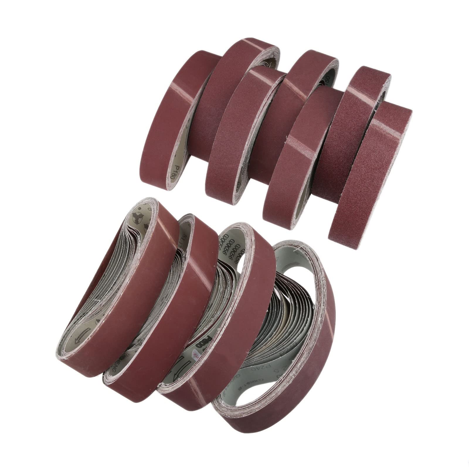 Bandas de lijado para lijadoras de banda, 20 piezas 50 * 686 mm Bandas de lijado abrasivas Papel de lija for lijadoras de banda Herramienta amoladora de banco Grano 40-600 Accesorios Dremel for carpin