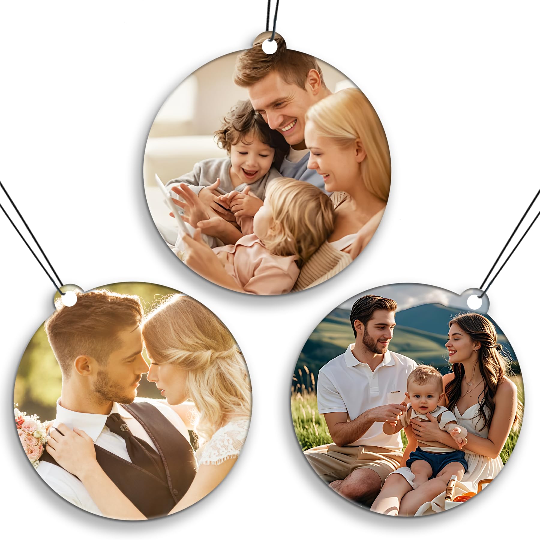 Custom Air Fresheners with Picture - Personalized Double Sided Photo Air Freshener, Personalized Air Freshener, Custom Birthday Gift, for Car Wardrobe