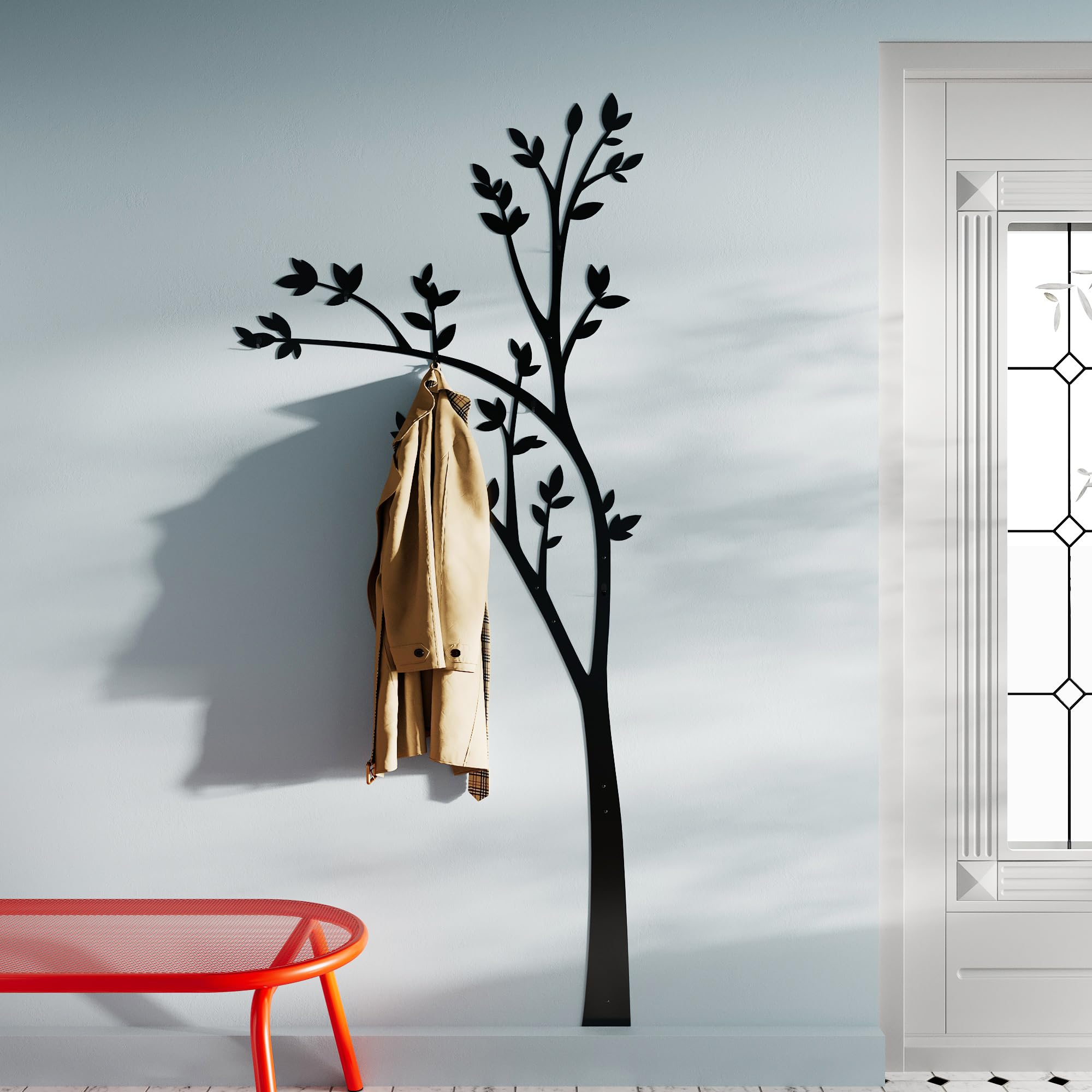 Appendiabiti da Parete Design Albero Moderno Nero - 85 x 190 cm | Design Albero Moderno, Per Ingresso, Corridoio, Camera, 85 x 190 cm