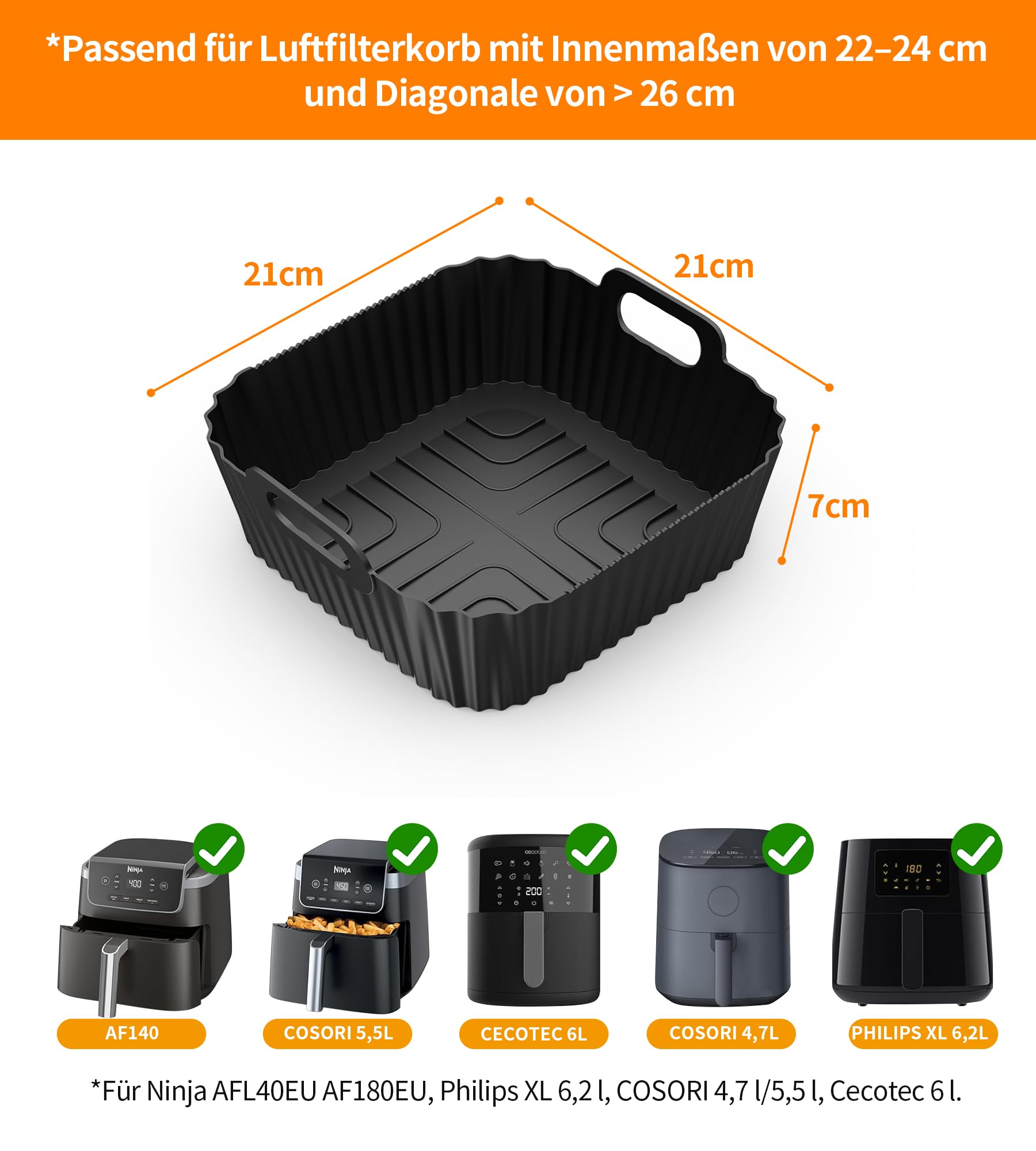 Kit D'accessoires Pour Air Fryer Compatible Philips Airfryer XL 6,2L, Ninja, Cosori