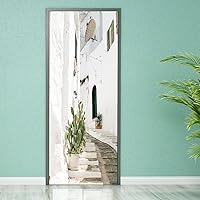 Vista 42 de KACOLOR Calcomanía 3D para puerta de dormitorio, sala de estar, baño, 2 calcomanías de pared, autoadhesivas, impermeables, extraíbles, murales