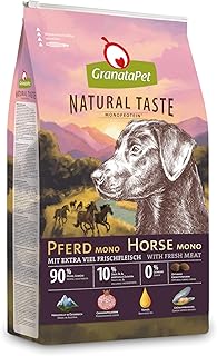 GranataPet Natural Taste Pferd Mono, Monoprotein Dry Food for Dogs, Dog Food without Grains and No Added Sugar, Complete Food for Adult Dogs, 12 kg product image
