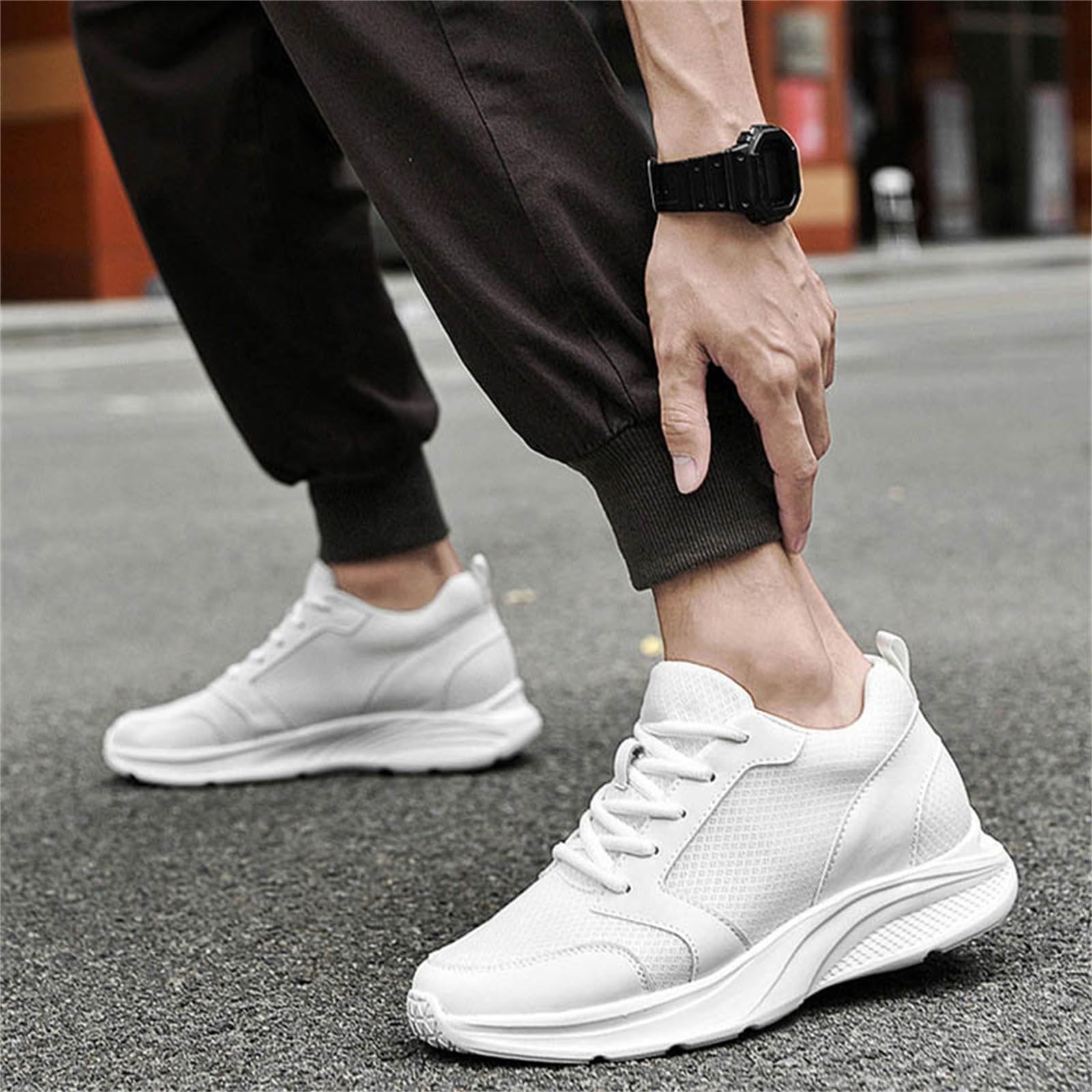 Generisch Elevate Shoes Herren 10 cm 4/6/8/10 Höhe Elevateshoes Schuhe Die Größer Machen Rhöhung Sneaker Bequeme Und Atmungsaktive Aufzug Turnschuhe Walkingschuhe Sportschuhe