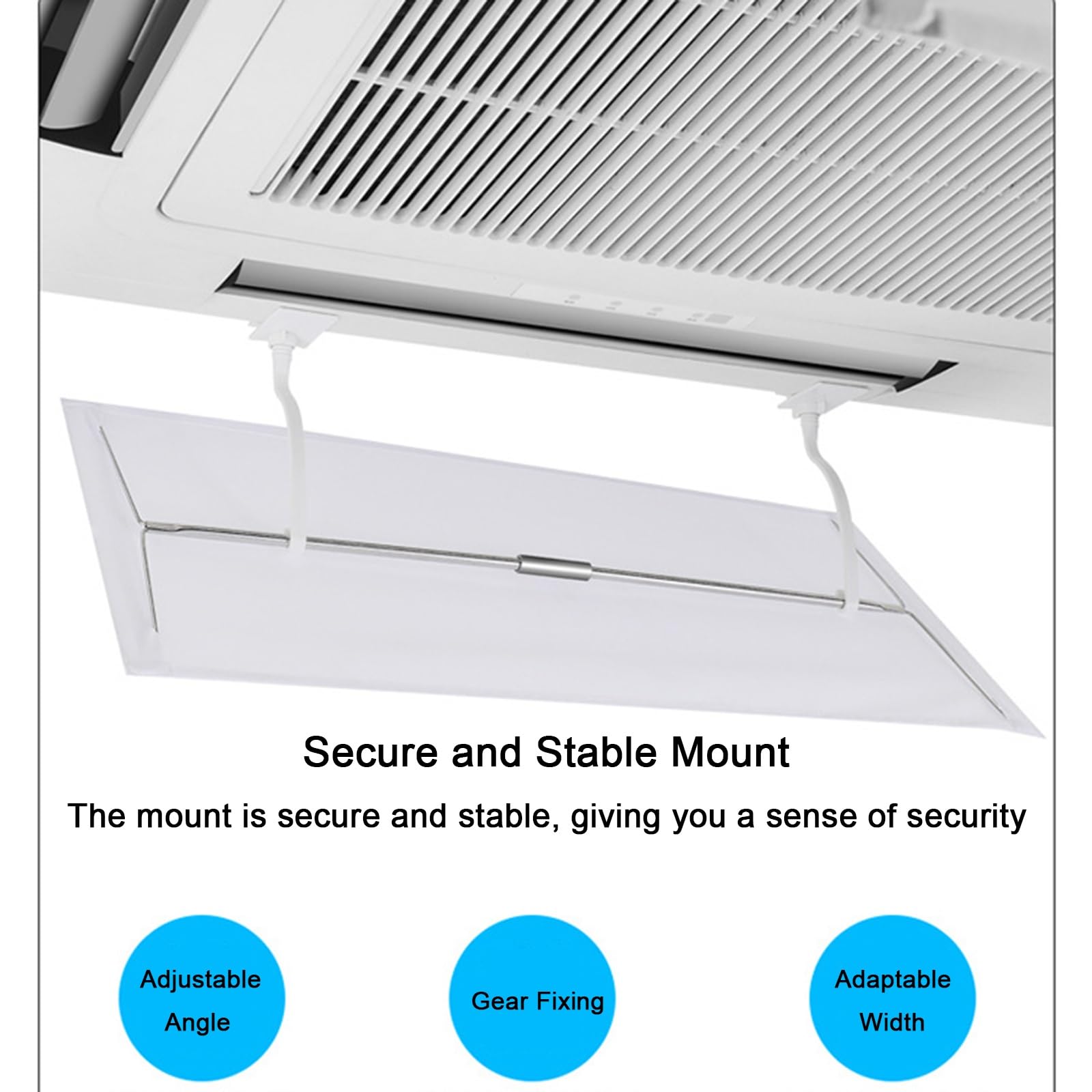 Desviador de aire acondicionado, deflector de ventilación para CA central, mejora la circulación de refrigeración y calefacción, evita la anticondensación con 4 piezas para un flujo de aire eficiente