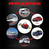 Vista 8 de Ampper Interruptor de desconexión de batería de poste superior 12V - 48V, interruptor de desconexión de batería marina, corte de energía, apagado