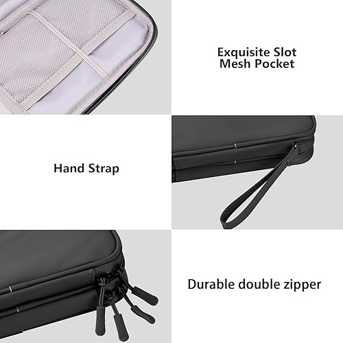 Miniatura 3 de Funda de viaje organizadora electrónica, bolsa de cable técnico para cable/cargador/accesorios/teléfono/banco de energía, negro