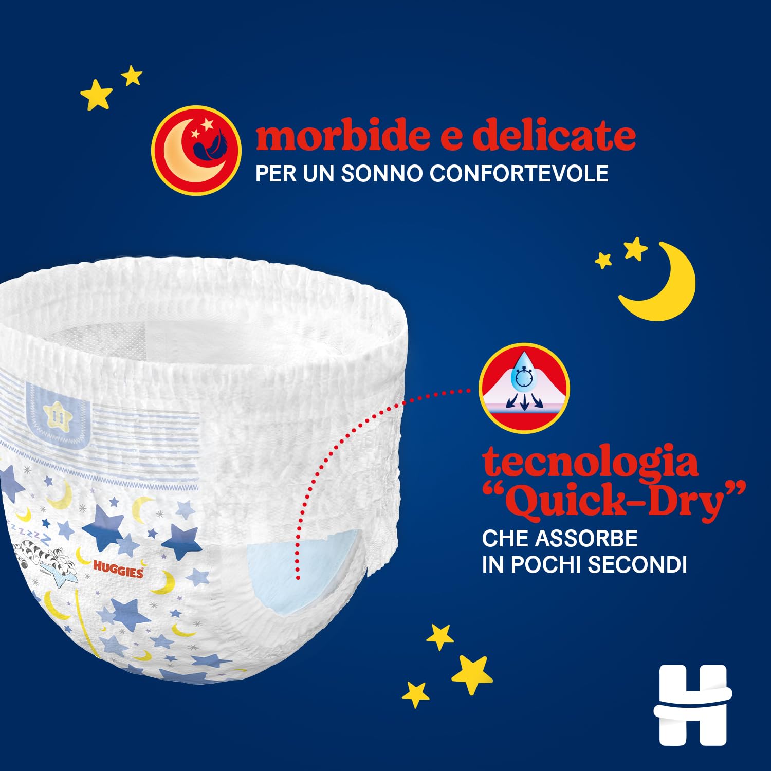Huggies Overnight Pannolini Notte Taglia 5 (12-17 Kg) Confezione da 24 Mutandine Disney